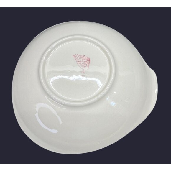 Vintage Red Wing Abstract Pink Spice Floral Butterfly Lug Handle Serving Bowl - Picture 8 of 11